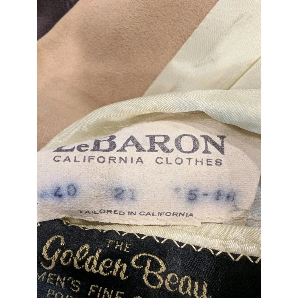 Vtg 70s LeBaron UltraSuede Sport Coat Blazer 40 ACWA Union Made Golden Beau